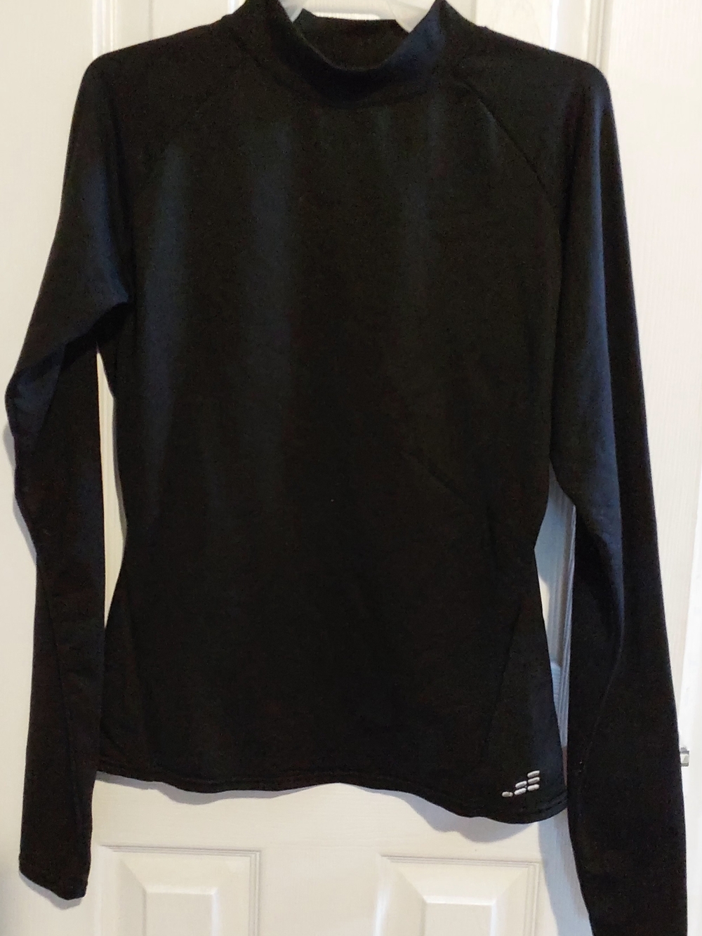BCBG Black Long Sleeve Mock Neck Top